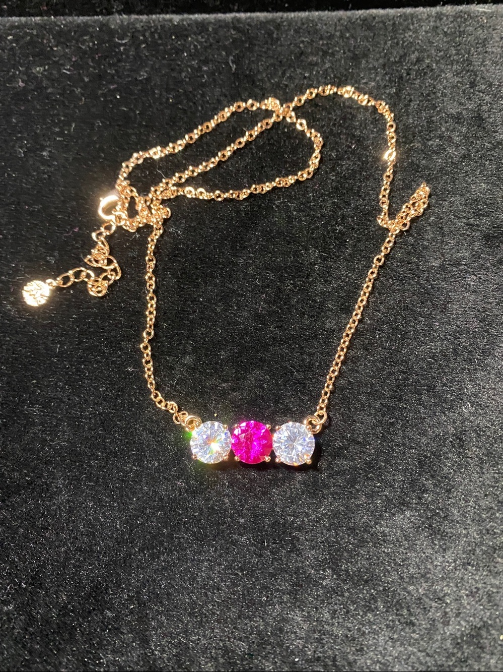 Fifth Ave Rose gold, pink and clear Swarovski crystals